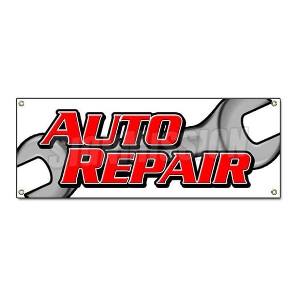 AUTO REPAIR BANNER SIGN car shop mechanic tools signs brakes shocks
